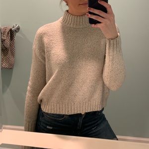 AE cream cropped turtleneck sweater